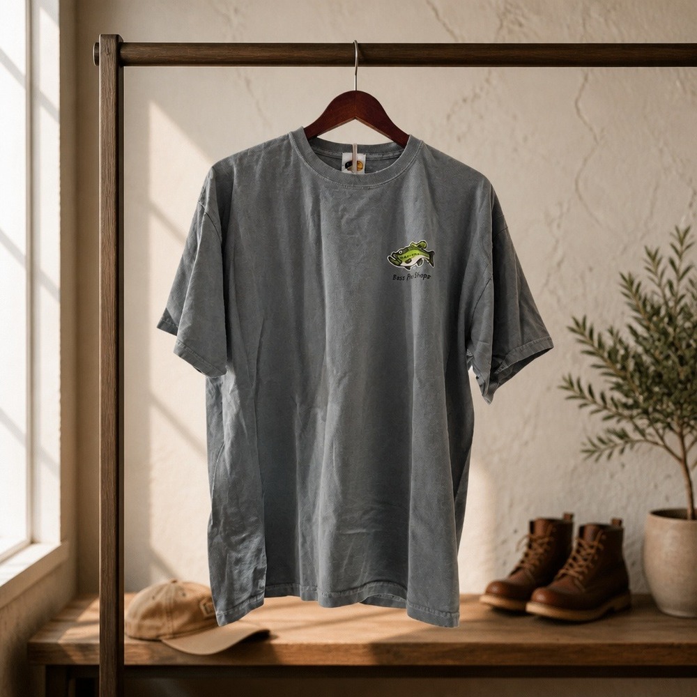 Bass Pro Shops Mens XL Gray Quit Staring At My Bass Graphic T-Shirt Cotton
